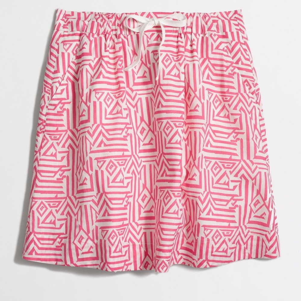J. Crew drawstring skirt In Jacquard print